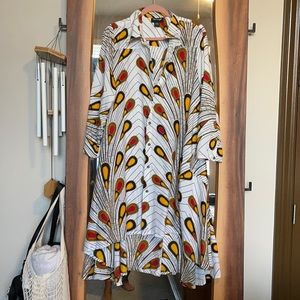 African print shirt dress size large